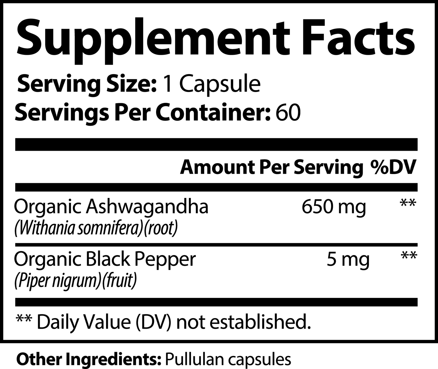 Organic Ashwagandha with Black Pepper